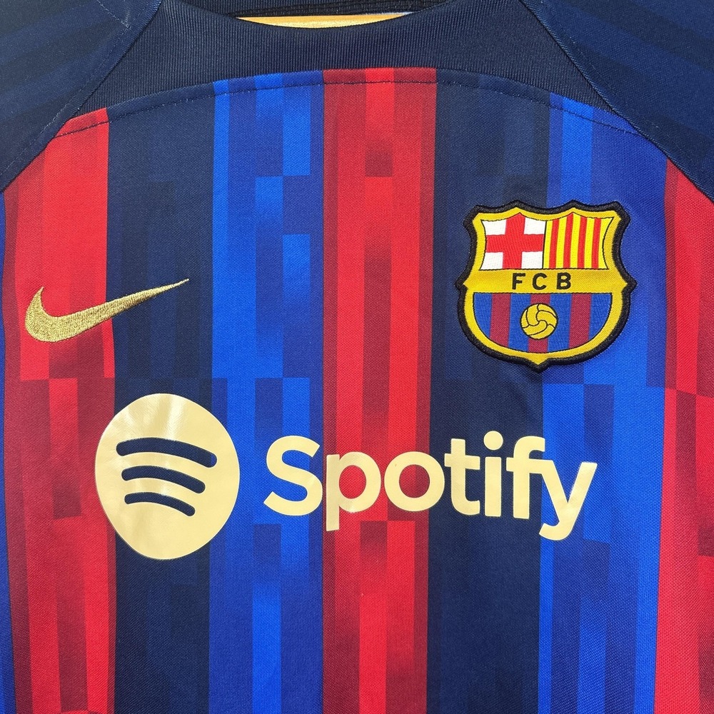 FC Barcelona Jersey Boys Small Blue Red Soccer La Liga Nike Lewandowski 9 - Picture 3 of 9